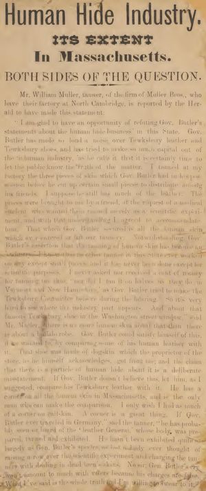 인간 가죽 산업 - 매사추세츠주의 범위 - 문제의 양면, 미국 국립 의학 도서관 컬렉션의 1883년 문서