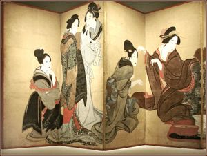 병풍}}, 19세기 8폭 접이식 병풍