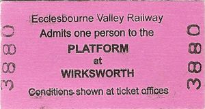 잉글랜드 에클스본 밸리 철도의 플랫폼 티켓