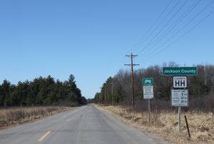 카운티 고속도로 HH의 잭슨군 표지판