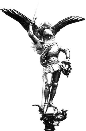 대천사 미카엘은 몽생미셸에 등장하며, 제9 공수헌병연대의 휘장으로 사용된다.