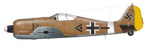 1943년 튀니지에서 II./JG 2의 Fw 190 A-4를 조종하는 아돌프 디크펠트