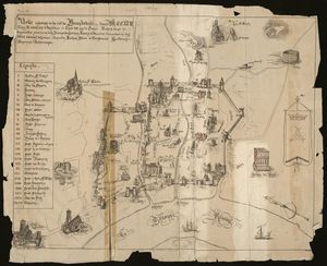 에드먼드가 포위를 시작했던 1229년의 보르도 지도