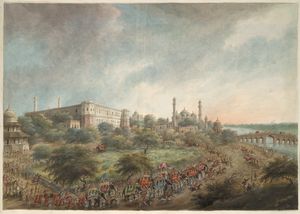 1814년 코끼리 등에 탄 러크나우로 들어가는 헤이스팅스 경의 일행