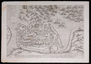 1560년 제르바 섬 요새 포위 지도.