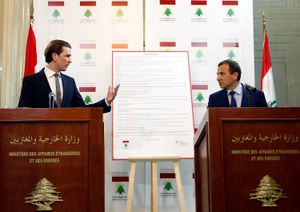 바실, 2016년 당시 오스트리아 외무장관 세바스티안 쿠르츠와 함께