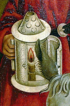 15세기 독일의 금속판으로 된 촛불 제등