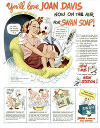 데이비스의 라디오 쇼를 특징으로 하는 스완 비누 광고, 1945년