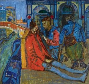 베니스의 거지들, 1949년. 캔버스에 유채, 90.5 x 96 cm. 개인 소장