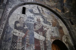 타마르 여왕과 아버지인 조지 3세의 프레스코, 바르지아.