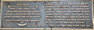 포틀랜드 워싱턴 공원에 있는 존 사이러스 리드를 기리는 명판