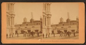 필라델피아 시청과 존 와너메이커의 "그랜드 데포" (필라델피아 13번가와 마켓가) 삽화