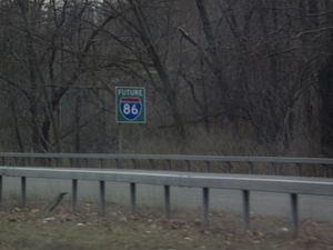 고센 인근에서 I-86으로 전환을 알리는 표지판