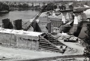 버몬트주 화이트 리버 정션 인근 화이트 리버 다리 건설 현장 (1965)