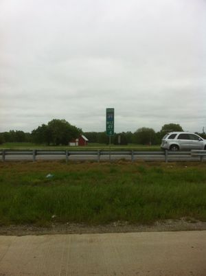 2012년 4월, 카테지 남쪽에 있는 I-49 마일 표지판