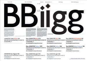 존스턴 산스(Johnston Sans) 비교, 구형 및 신형