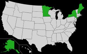 클라우드베리 분포도(미국)