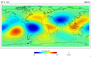 2005년 9월 TIMED 위성이 수집한 대기 조석 데이터의 애니메이션입니다.
