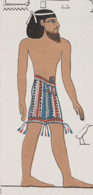 치치트}}와 유사한 술 장식을 한 아시아인(레반트) (13세기 BCE 세티 1세 무덤에서)