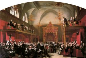 캐롤라인 여왕의 재판, 1820년 조지 헤이터 경 그림