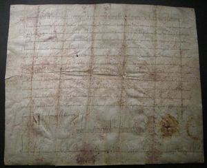 카를로만이 논안톨라 수도원에 지방 세례당 소유권을 확인하는 원본 헌장, 리차노 인 벨베데레