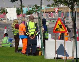 도하의 건설 노동자