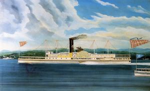 C. Vanderbilt, 코넬리우스 밴더빌트 소유의 허드슨강 증기선 (제임스 & 존 바드의 유화)