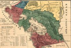 1856년 니카라과의 지도