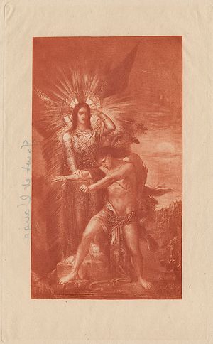 찰스 앨버트 월트너(Charles Albert Waltner)는 귀스타브 모로(Gustave Moreau)의 작품, 야곱과 천사(Jacob and the Angel)를 1898년 이후 일본 종이에 콜로타이프로 제작