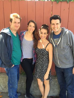 2015년의 밸린저 형제자매 4명(왼쪽부터 트렌트, 레이첼, 콜린, 크리스)