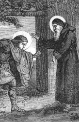 클로드가 성 세베린을 만나는 모습.