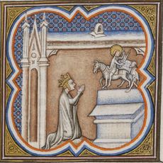 기도하는 성 클로틸드 (채색된 머리글자)