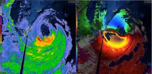 ft}}에서 193mph의 최대 풍속을 기록했다.