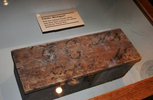 털리도 전쟁 당시 미시간 민병대가 사용했을 가능성이 있는 "털리도, 미시간"이라고 적힌 상자