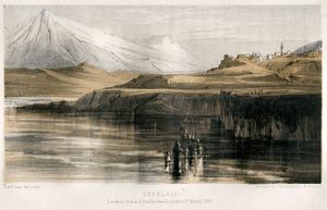 1848년 에드워드 리어가 그린 브요사 강의 테펠레나 요새.