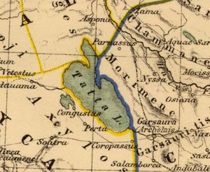 고대 타타 호수의 지도