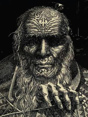 1907년 빌헬름 디트머의 저서 《Te Tohunga》에 실린 "마타포, 눈 먼 토훈가"