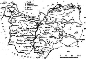 1938년 툴체아 주 지도