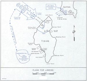 티니안 섬 상륙