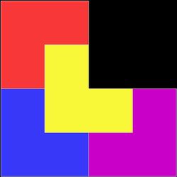 L 트로미노를 4, 16, 64, 256, 1024, 4096, 16384개의 작은 L 트로미노로 채우기