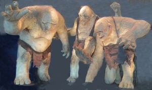 호빗: 뜻밖의 여정에 등장하는 돌 트롤, 테 파파에 전시되어 있다.