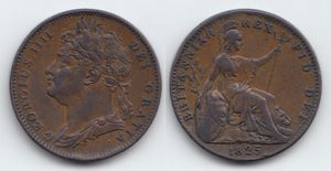 1825년 조지 4세, 파딩 구리