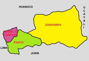 파스코 주의 행정 구역