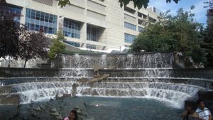 보비 로젠펠드 공원에 있는 Salmon Run 조각상