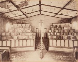 모델 예배당 내부, 포트아서(태즈메이니아), 1880년경, Anson Brothers 촬영