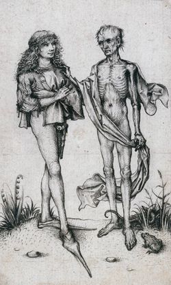 하우스북의 대가의 "젊은이와 죽음" (c. 1485)