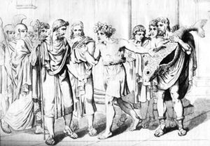 폴리크라테스의 반지가 물고기 뱃속에서 발견되다.