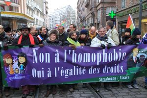 2013년 1월 19일, 스트라스부르에서 동성 결혼 지지자들의 시위