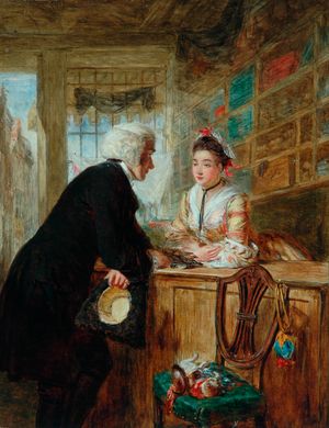 윌리엄 파월 프리스의 1853년작 아름다운 그리세트로, 책의 한 장면을 보여준다. 스턴으로 묘사된 요릭 목사와 장갑 판매원 그리세트가 파리의 그녀의 가게에 있다.