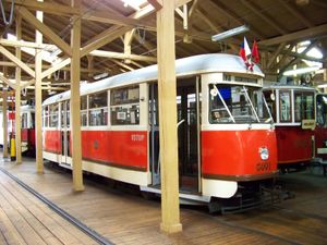 프라하 교통 박물관에 있는 역사적인 타트라 T1